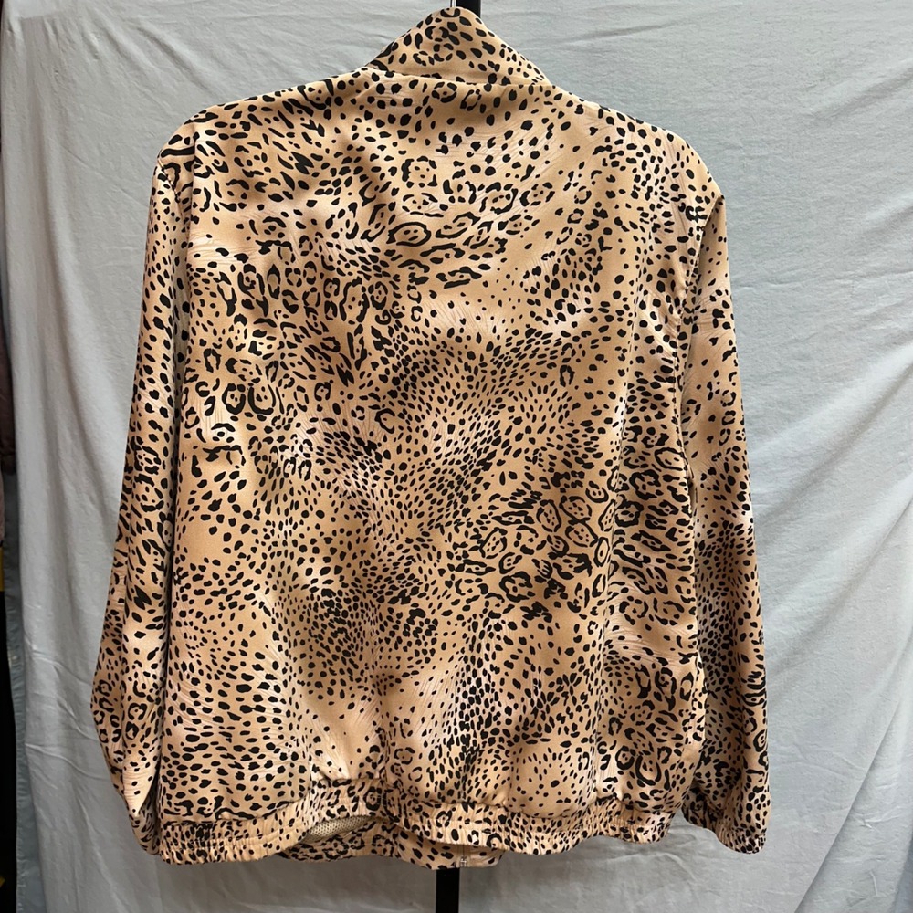 Allyson Whitmore Golf Jacket XL Leopard Print Full Zip Lightweight - Picture 2 of 8